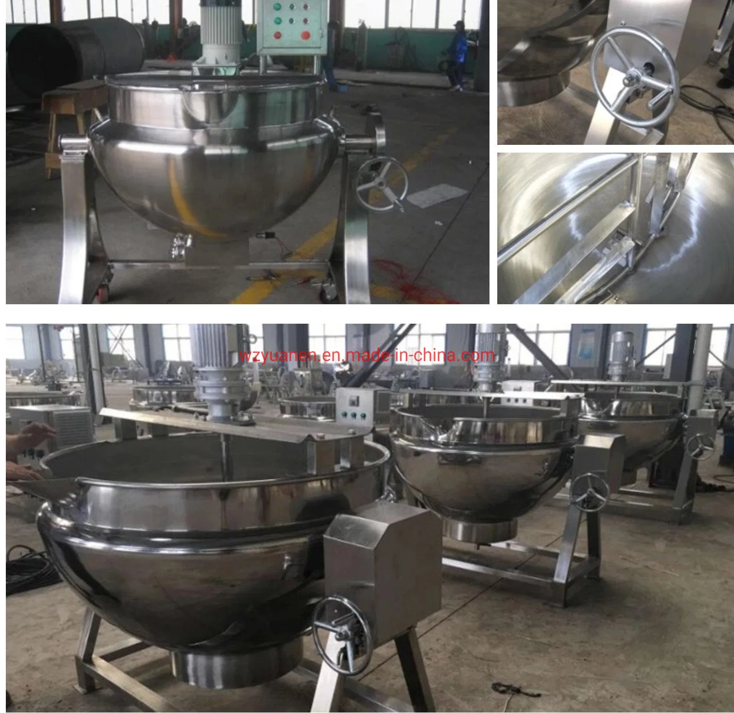 Top Quality Food Mixer Heated/Steam Jacketed Kettle/Industrial Cooking Pots with Mixer