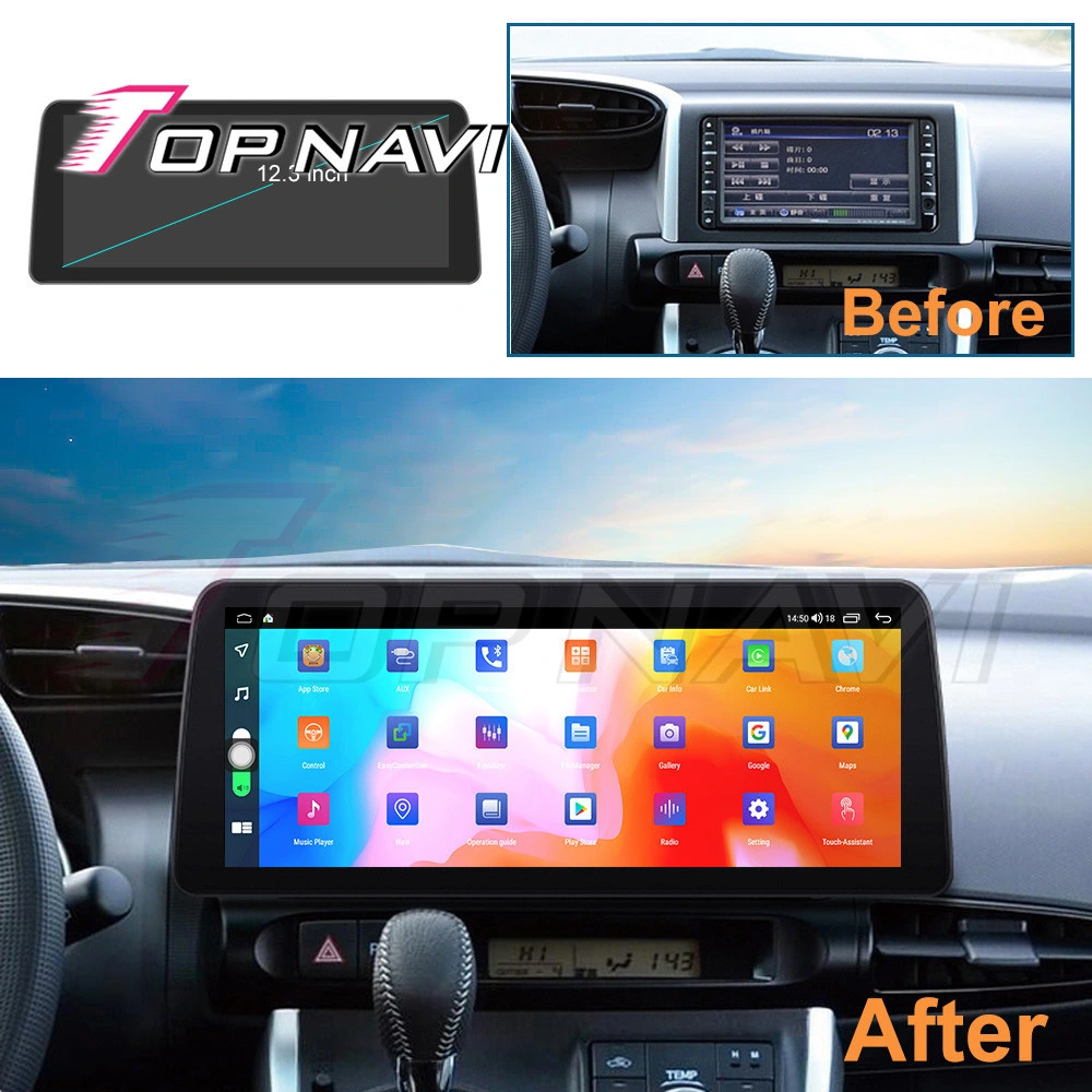 Topnavi Carplay Car Radio 12.3 Inch WiFi BT Phone Link FM Am DSP for Toyota Wish 2010 - 2016 Android Screen Car Autoradio Player 2DIN Radio Stereo