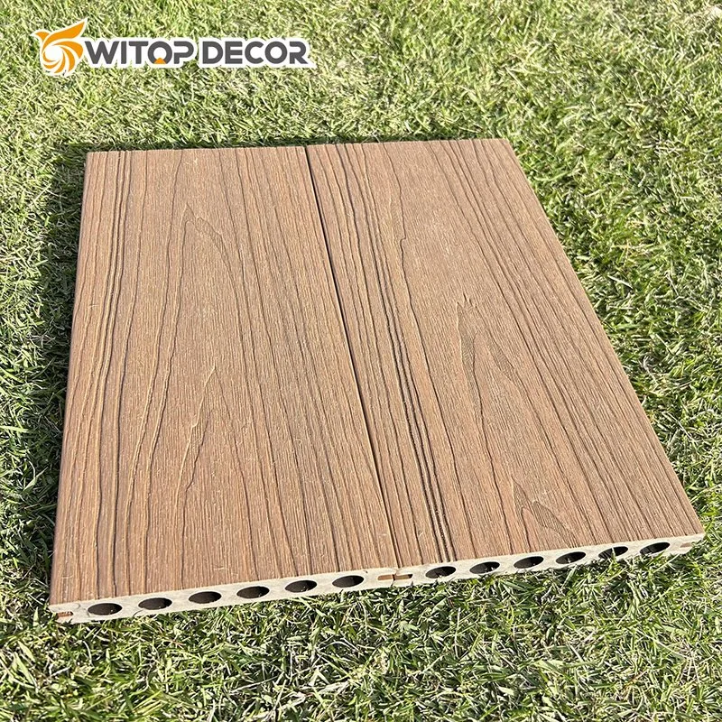 Coffee Shop Balcony Different Color Wood Plastic Composite Material WPC Decking Flooring