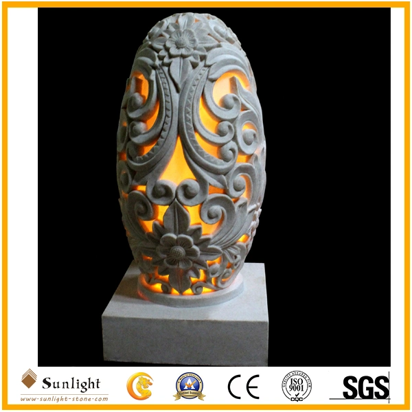 Outdoor Decoration Polyresin Sandstone Flowerpot with Waterproof Lighting