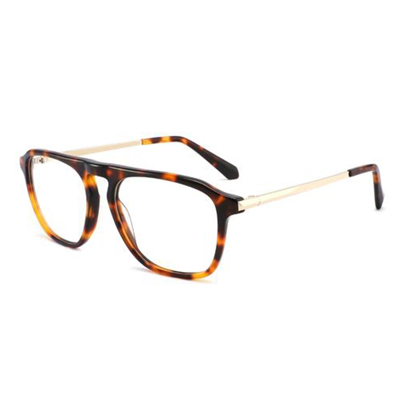 Neues Fashion Design Acetate kombiniert mit Metall Temple Brownline Gläsern Für Männer Optical Frames