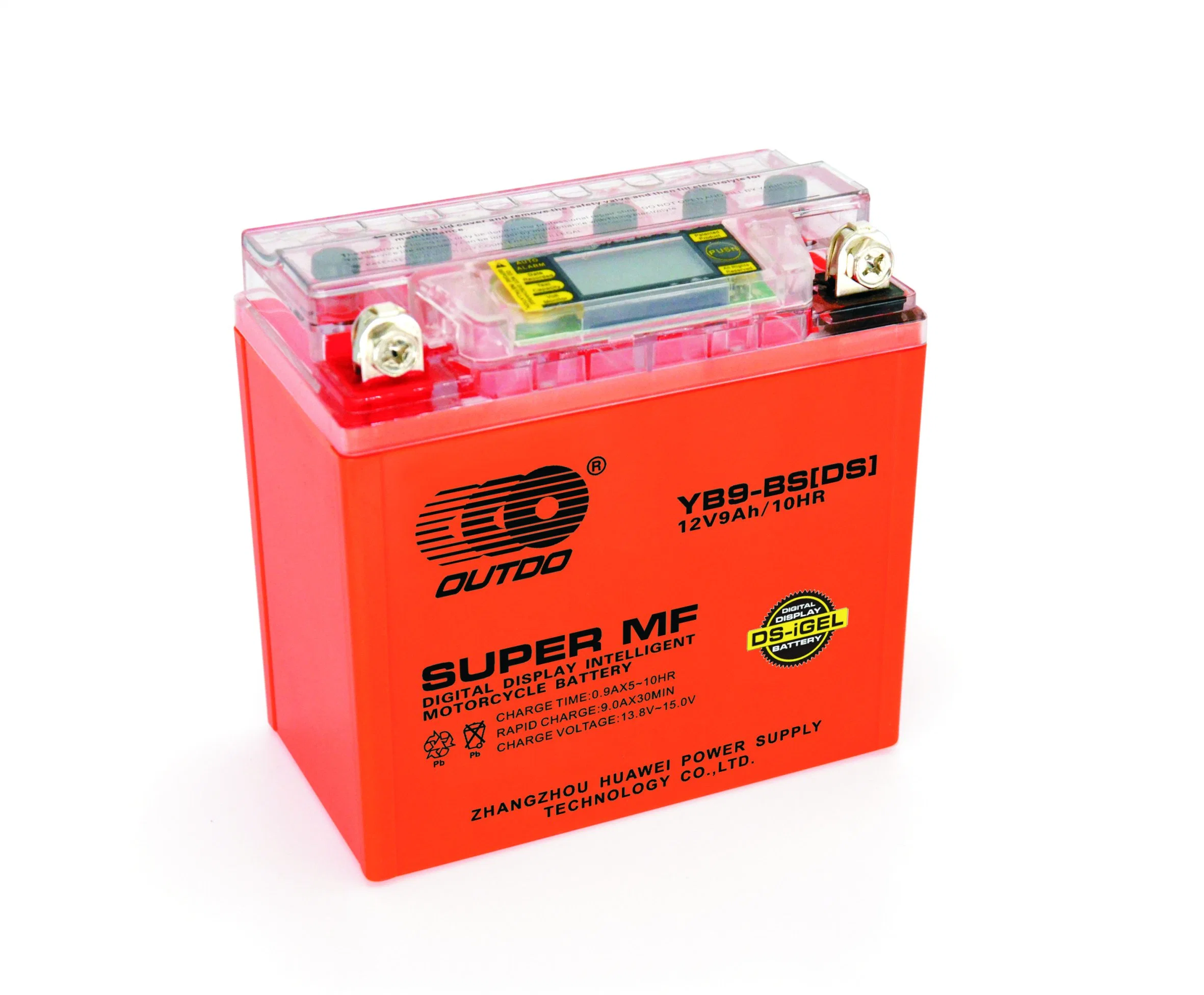 12V 9ah Yb9-BS Outdo Digital Display Intelligent Maintenance Free Factory Activated Power Sports High Performance Rechargeable Lead Acid Motorcycle Battery