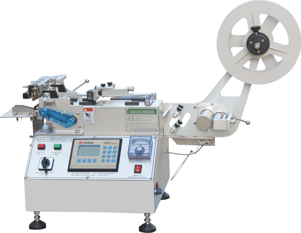 (JQ-3010) Fully Automatic High Speed Hot and Cold Cotton Tape Satin Ribbon Label Cutting Machine for Nylon Taffeta, Paper, Small Size Garment Care Label Cutter