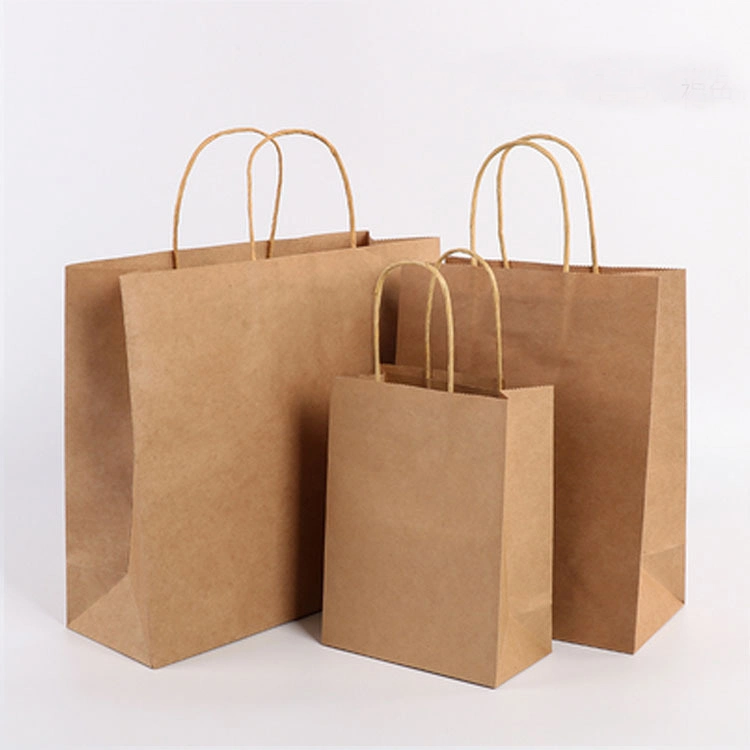 Brown Kraft Paper Shopping Gift Packaging Bag Fashion Gift Tote Packaging Bags