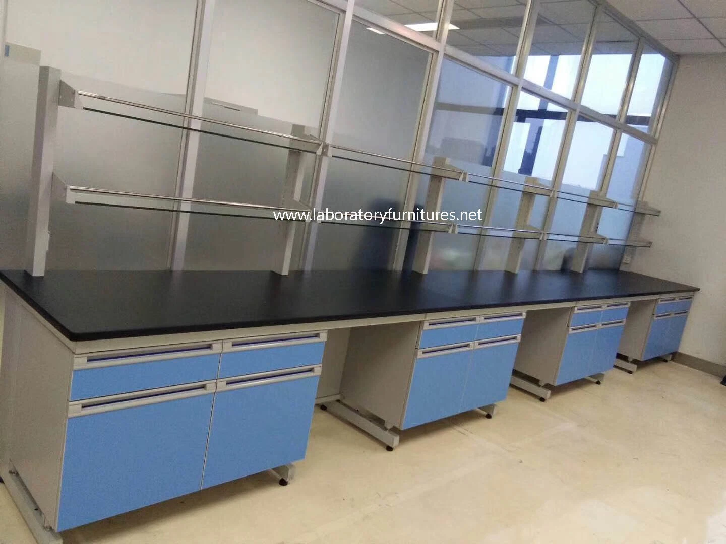 Muebles de laboratorio de madera y acero procesados por la instalación alemana (JH-WF079)