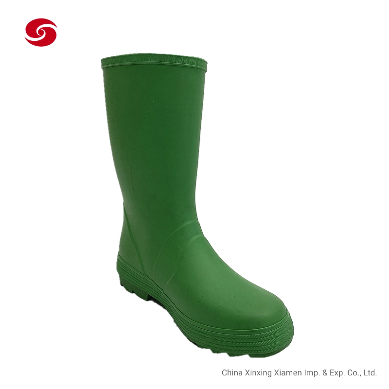 شعار أخضر مخصص واجب رجال PVC مطر سلامة الحشو الصلب العمل على أحذية جوم مطاطية
