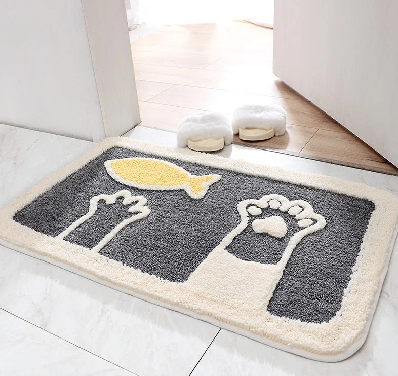 Absorbent and Soft Flocking Material Bath Mat Floor Mat