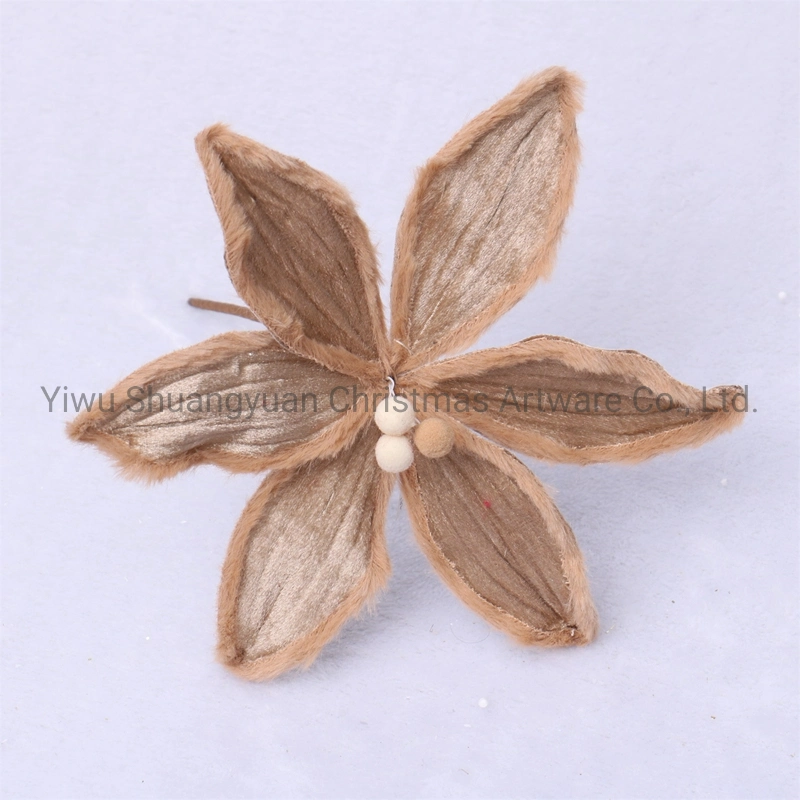 Christmas Flower for Holiday Wedding Party Decoration Supplies Hook Ornament Craft Gifts