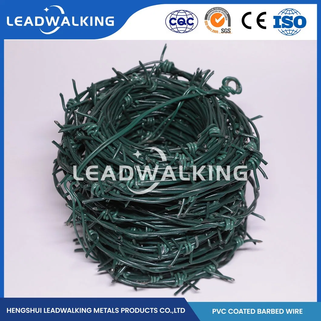 Leadwalking Auto Barbed Wire Manufacturers High-Quality Galvanized Metal Barbed Wire China 7 Strands Steel Wire Single-Strand Plastic Coating Barbed Wire