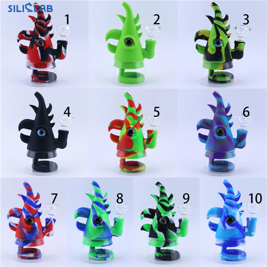 Acessórios p/ fumadores em forma de rinoceronte silicone Bubbler p/ água p/ fumadores Bubbler