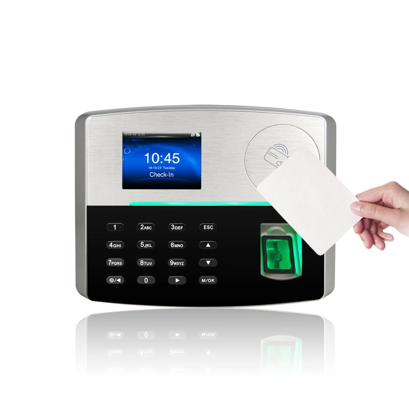 3inch Dispiay Card Reader Fingerprint Sensor Time Attendance System with Battery