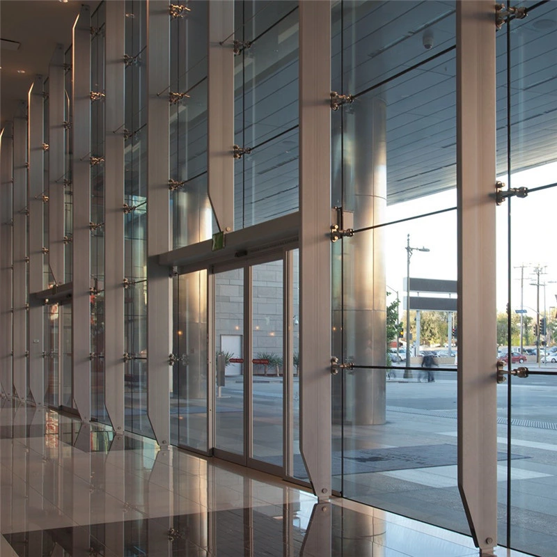 Frameless Structural Glass Curtain Wall Facade Aluminum Mullionless Spider Sealant Silicone Double Glazed System