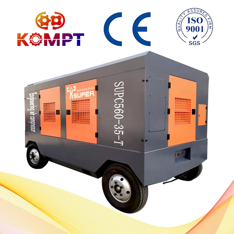 Kompt Mobile Diesel Compressor de ar de 17-36 bar para a abertura de poços