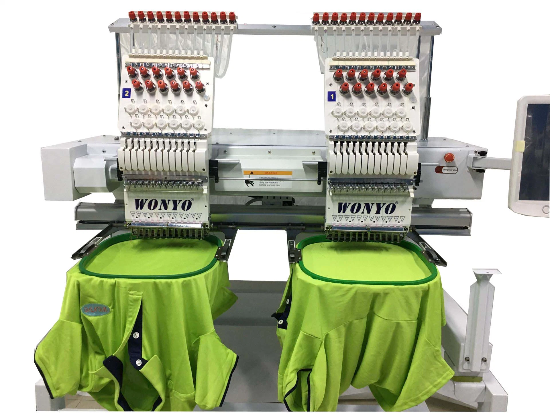 2 Head Computerized Cap Garments T-Shirt Embroidery Machine with 9/12/15 Colors Available