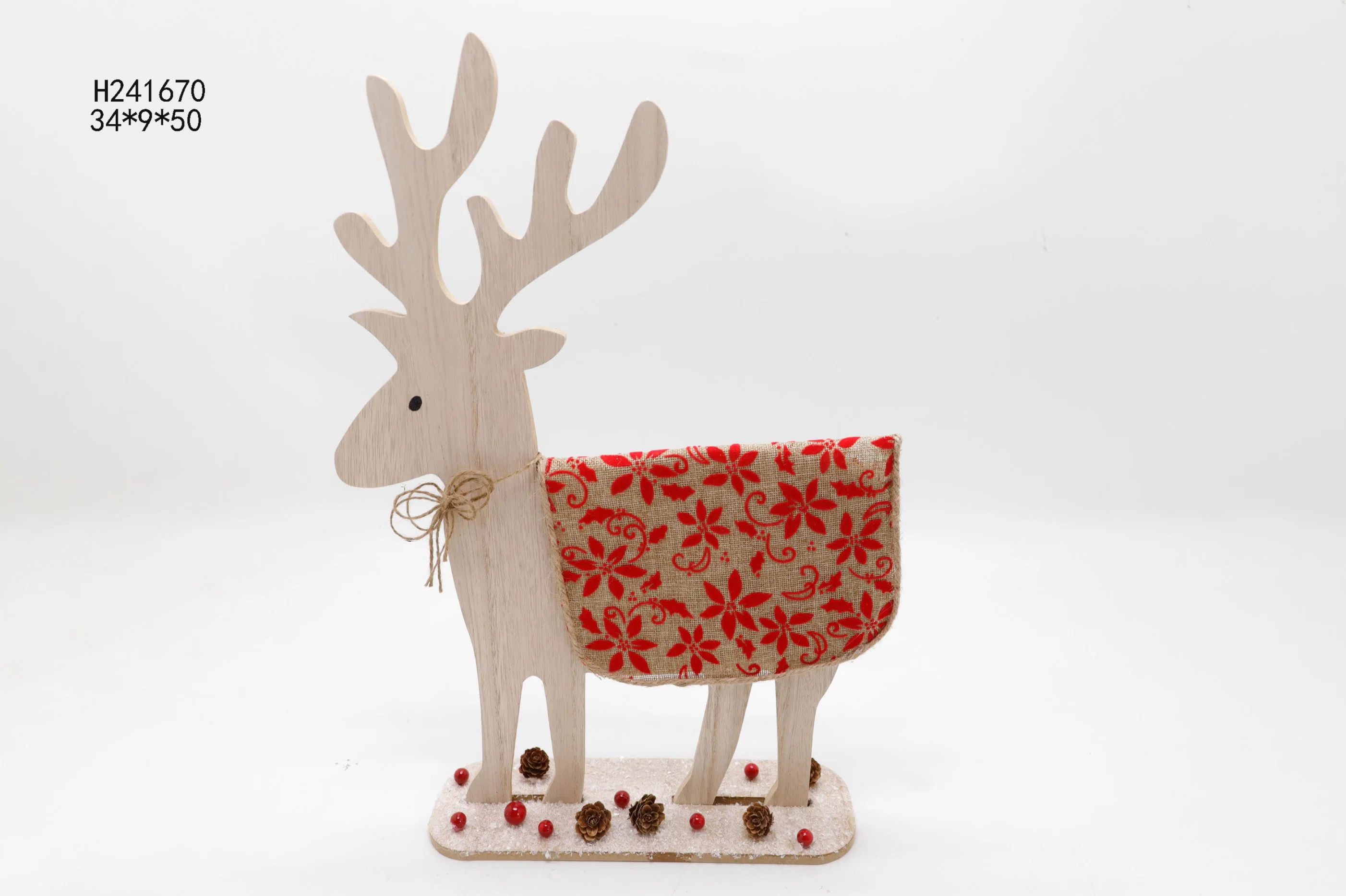 Christmas Deer Festival Wooden Decoration