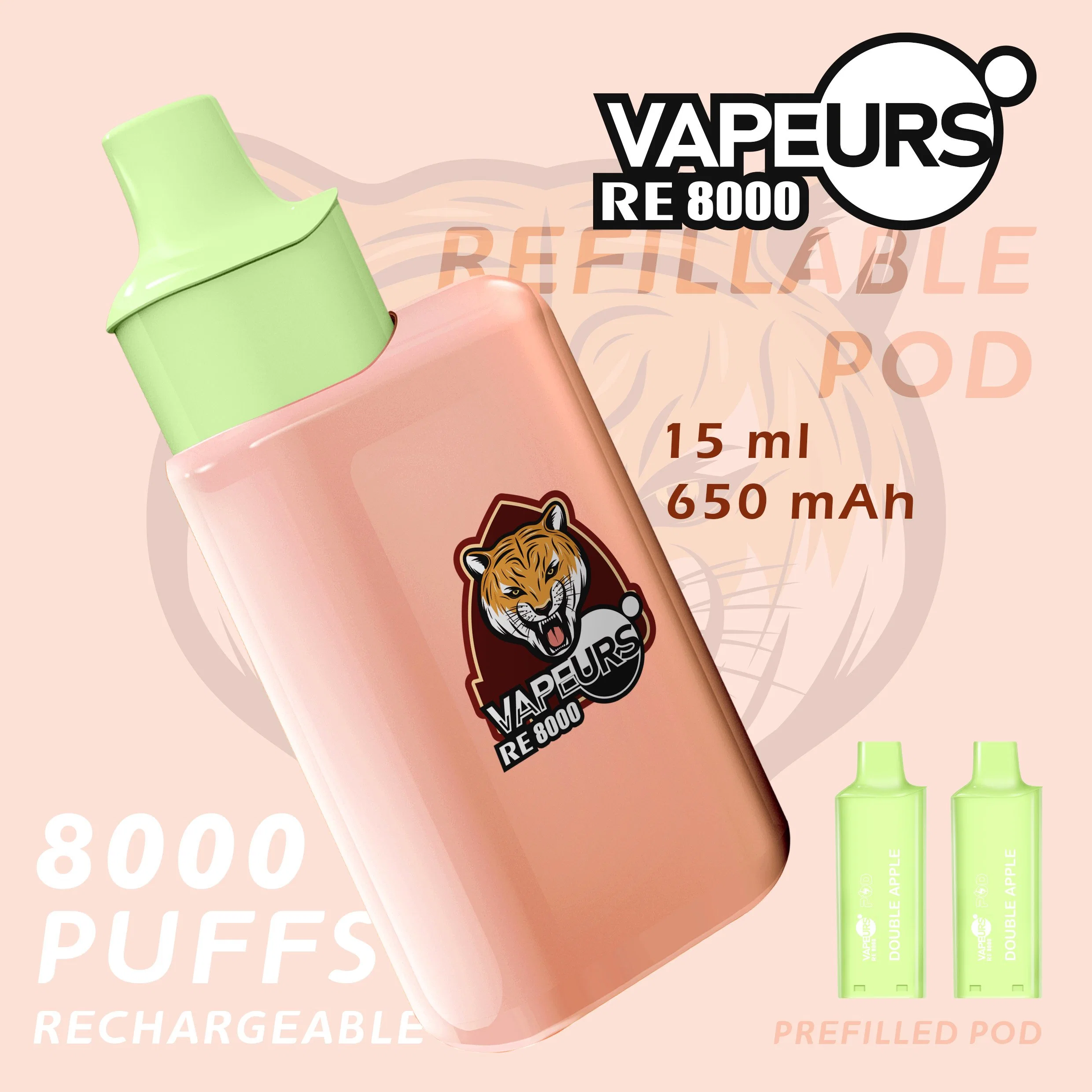 Shenzhen Boxiang Vapeurs Re8000 Einweg-Ecigarette Vape Pod 7500/8000 Puffs 3 %/5 % Nikotin