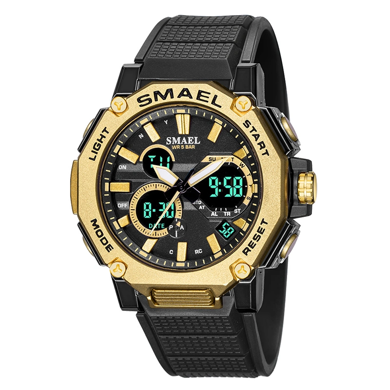 Smael Men's Watches New Brand Men LED Digital Quartz Watch Waterproof All Black Sport Man Clock Relogio Masculino 8047style