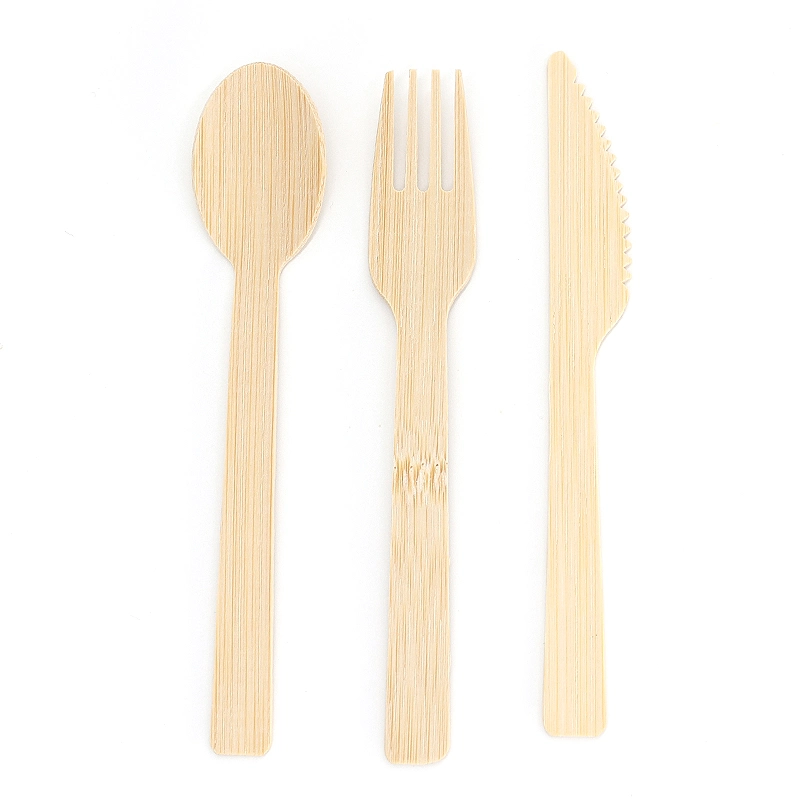 100% Biodegradable Compostable Disposable Bamboo Knife Fork Spoon