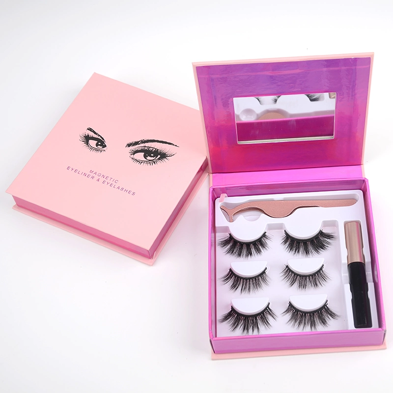 Factory Price 3D Silk Lashes Private Label Eyeliner False Eye Lash Magnetic Eyelashes