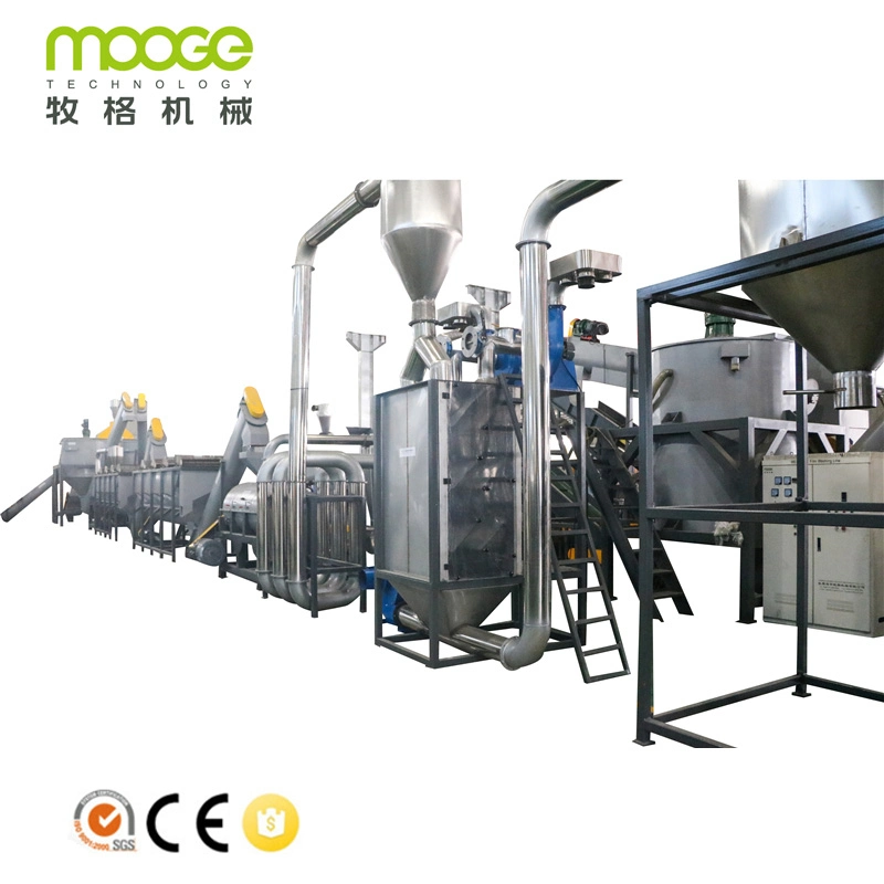 Pet Mineral Water Bottle Recycling Broken Washing Drying Pelletizing Apparatus Production Line for Sale