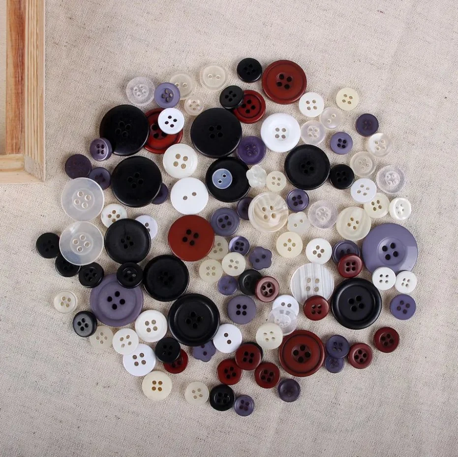 8-34mm Color Mixed Resin Buttons as Kids' DIY Button Painting Material, Widely Used