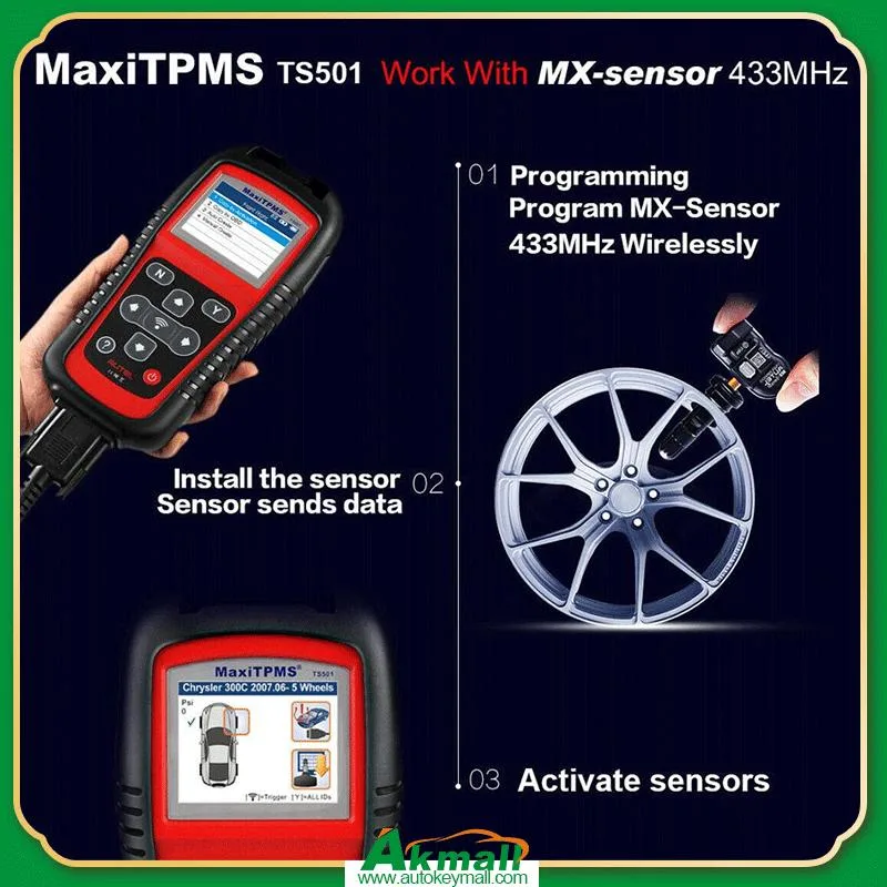 Autel Ts501 TPMS Neulernen OBD2 Auto-Diagnose-Tool-Sensoren liest / löscht Codes des TPMS-System-Code-Lesers aktivieren TPMS