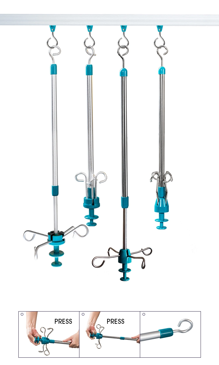 High Quality Medical Aluminum Infusion IV Pole Stand for Hospital