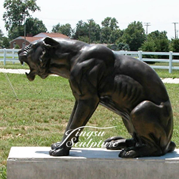 La decoración de arte al aire libre de bronce de fundición Panther estatua de animales para el exterior