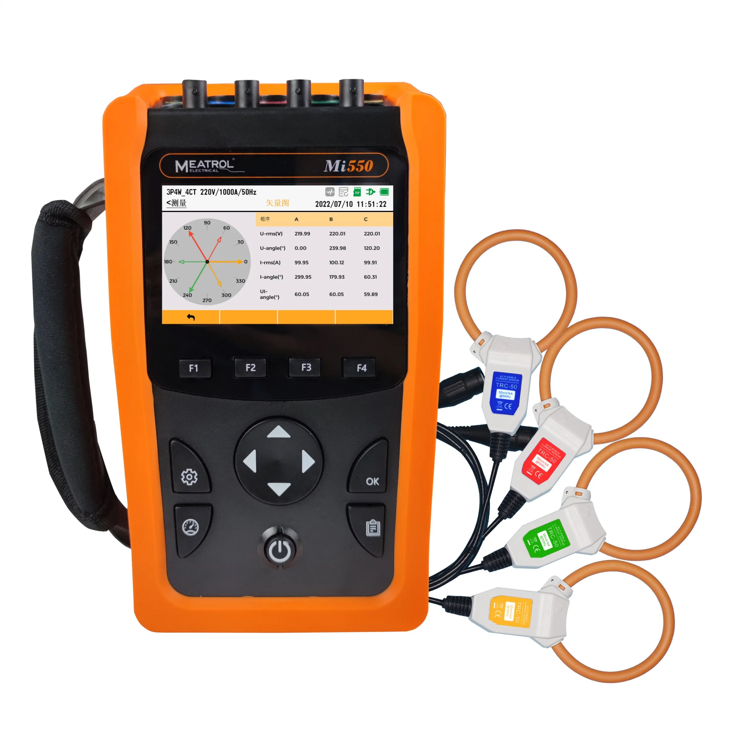 Mi550 Rogowski Coil Power Quality Analyzer dados do registador de energia portátil Registador