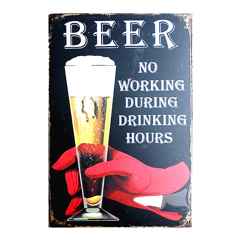 Drinks High Quality Metal Signs 20*30cm Retro Tin Signs for Home Bar