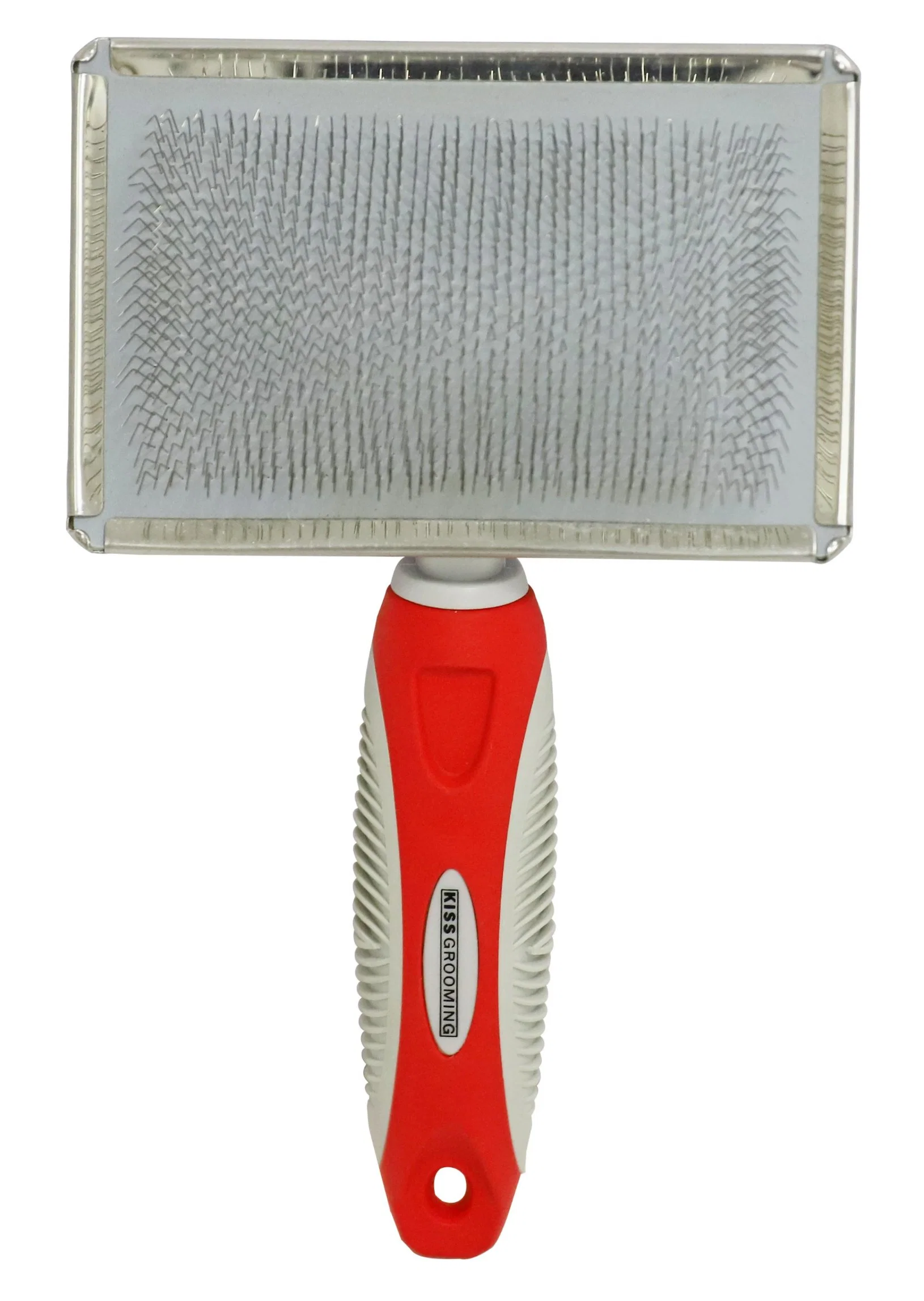 Brosse Kiss Slicker avec dents douces pour éliminer les nœuds et les emmêlements.