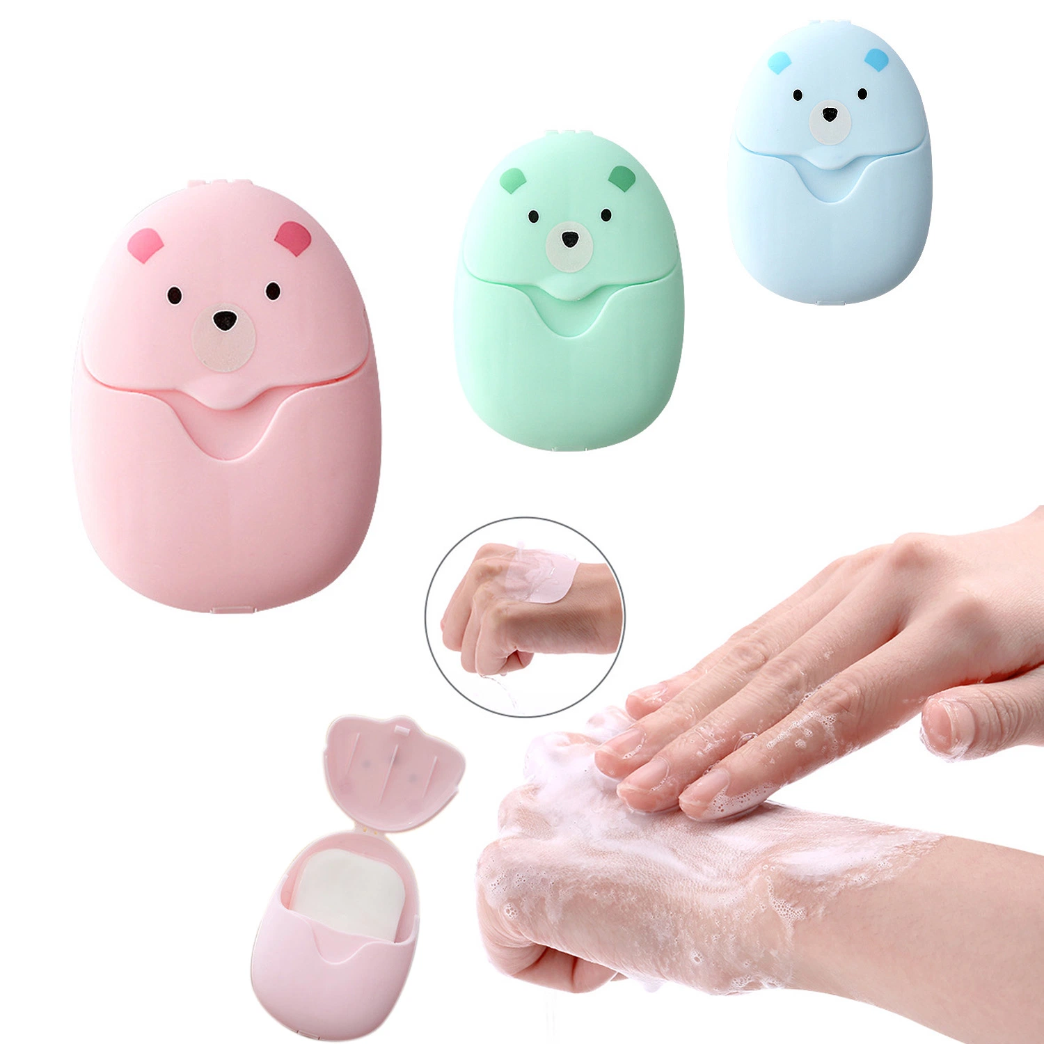 Cartoon Outdoor Portable Travel Soap Paper Foam Dissolving Hand Washing Disposable Soap