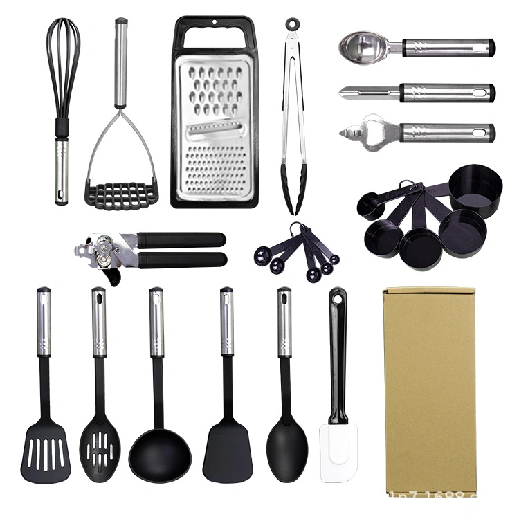 أدوات المطبخ المصنوعة من النايلون مجموعة من 24 إعداداً ملعقة حساء Non-Stick أدوات المطبخ