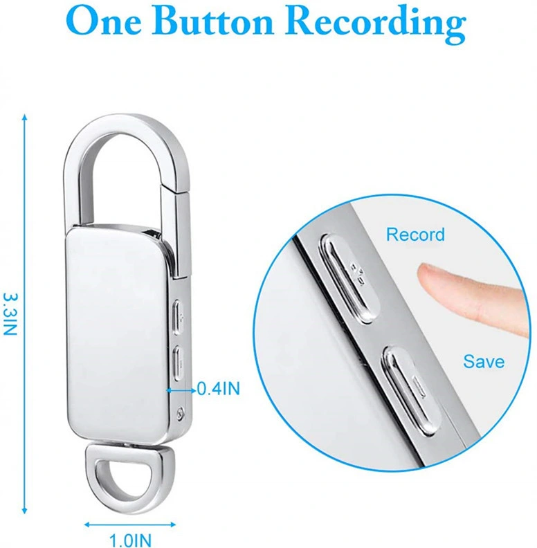 Portable Long Lasting Audio Recording Key Chain Shape Mini Digital Voice Recorder