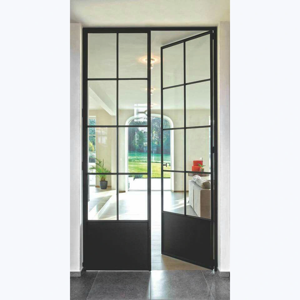 Modern Interior or Exterior Elegant Steel French Double Doors Steel Windows