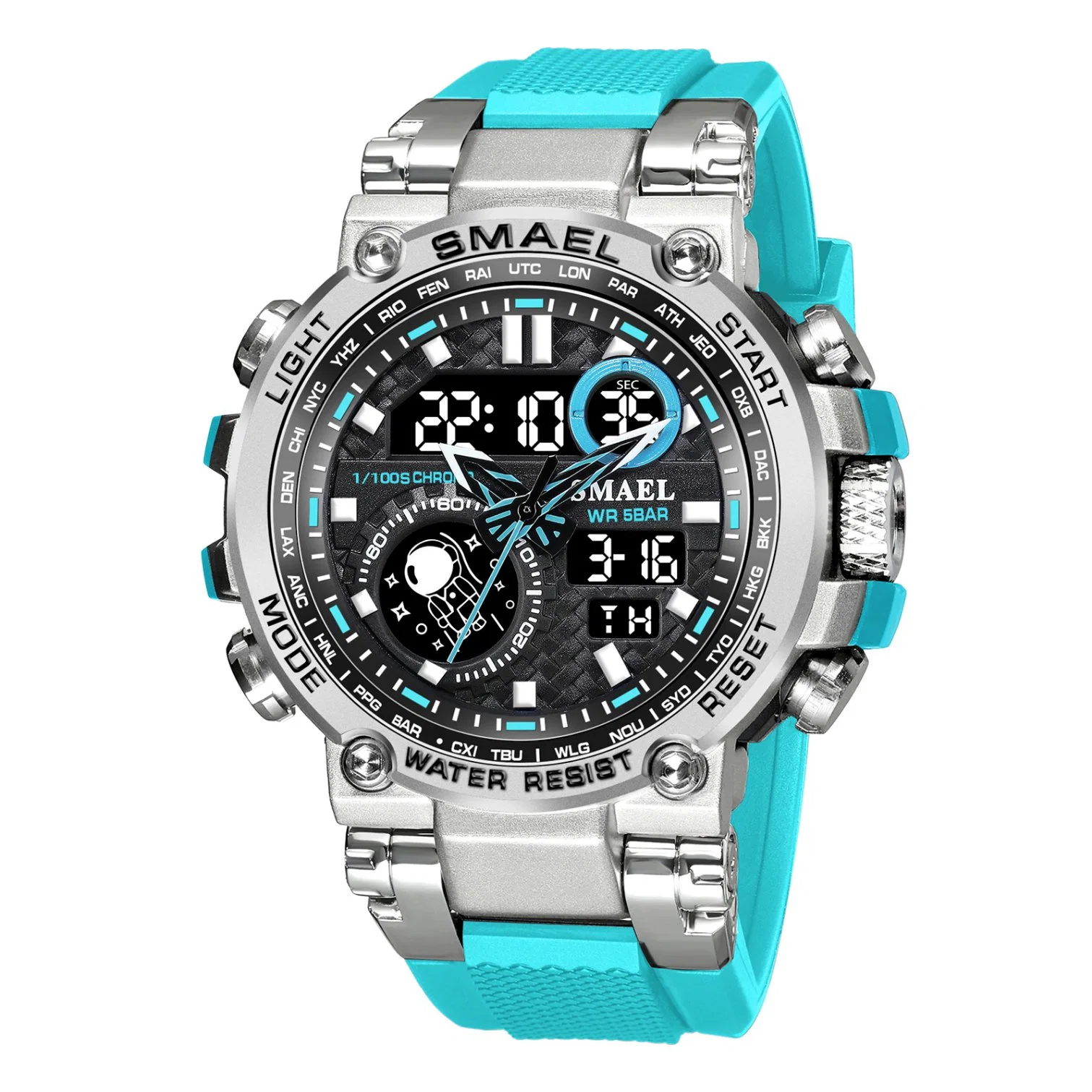 Smael Men's Watches New 8093 Brand Men LED Digital Quartz Watch Waterproof All Black Sport Man Clock Relogio Masculino