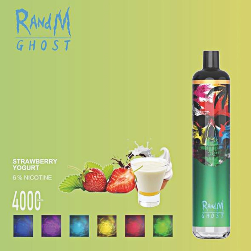 Горячие продажи оригинальных 10 кухни с красивыми RGB светлый оригинал Randm Ghost 4000 Puffs аккумулятор одноразовые Pod испаритель