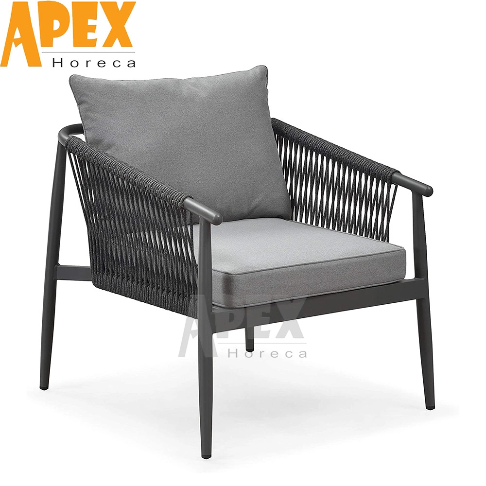 Waterproof Fabric Aluminum Frame Rope Woven Outdoor Furniture Corner Sofa