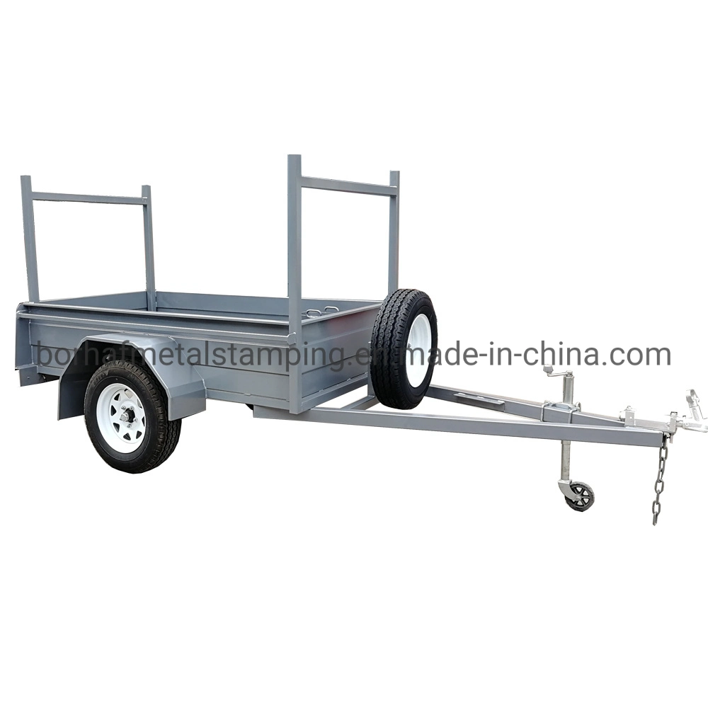 China Best Price Manufacture Sheet Metal Fabrication Steel Utility Cage Trailer Single Axle Trailer with Brakes for Transport