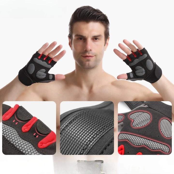 Heißer Verkauf Übung Non-Rutsch Fitness Sport Training Halbfinger Gewichtheben Handschuhe