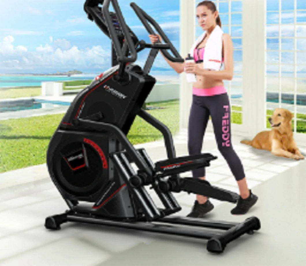 Black Red Cross Sport Gym Home Use Quiet Exercise Elliptical Machine