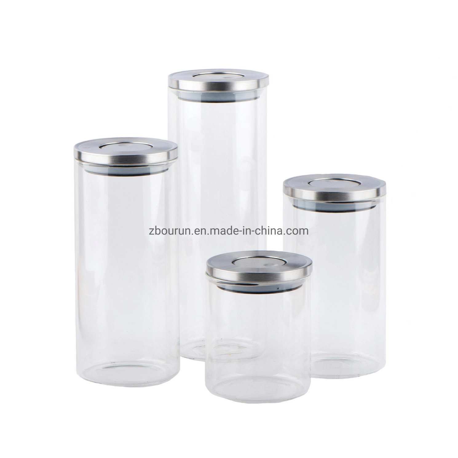 Large bouche bouteille en verre borosilicaté élevé/verre/ de la cartouche en verre borosilicaté verre Jar Jar/stockage/verre Jar/alimentaire avec couvercle En acier inoxydable