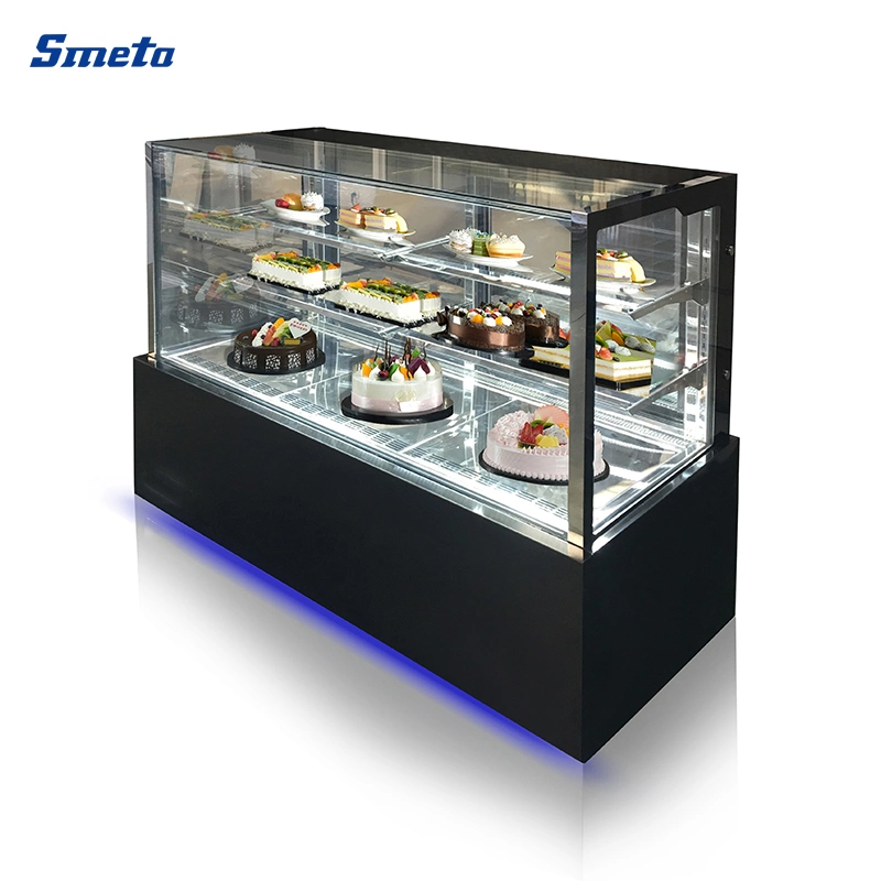 1.2m Width Commercial Square Glass Cake Chiller Display Cabinet Refrigeration Showcases