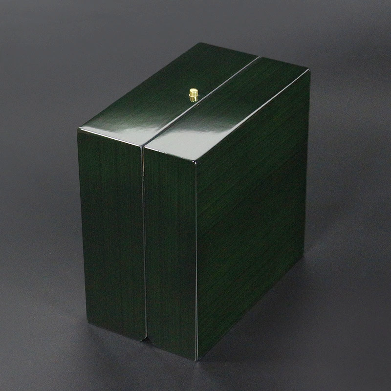 High-End Luxurious Watch Box Black-and-Green Wood Grain Piano Lacquer Paint PU Leather Goods in Stock Customization Overprint