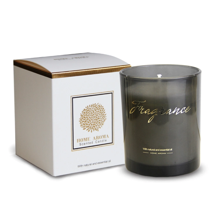 Wholesale/Supplier Dark Grey Luxury Scented Art Candle with Gold Stamping