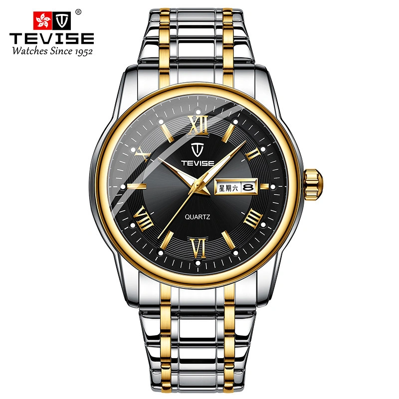 Tevise Business Chronograph Relojes Reloj mecánico completo para hombre