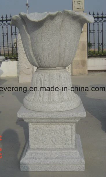 Cheap Carved Granite Stone Flower Pot for Garden and Lanscape