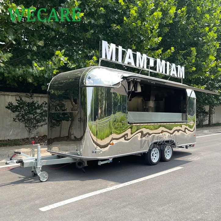 Wecare Custom Coffee Ice Cream Trailer Carritos De Comida Mobile Kitchen Snack Bar Airstream Pizza Food Truck for Sale Europe