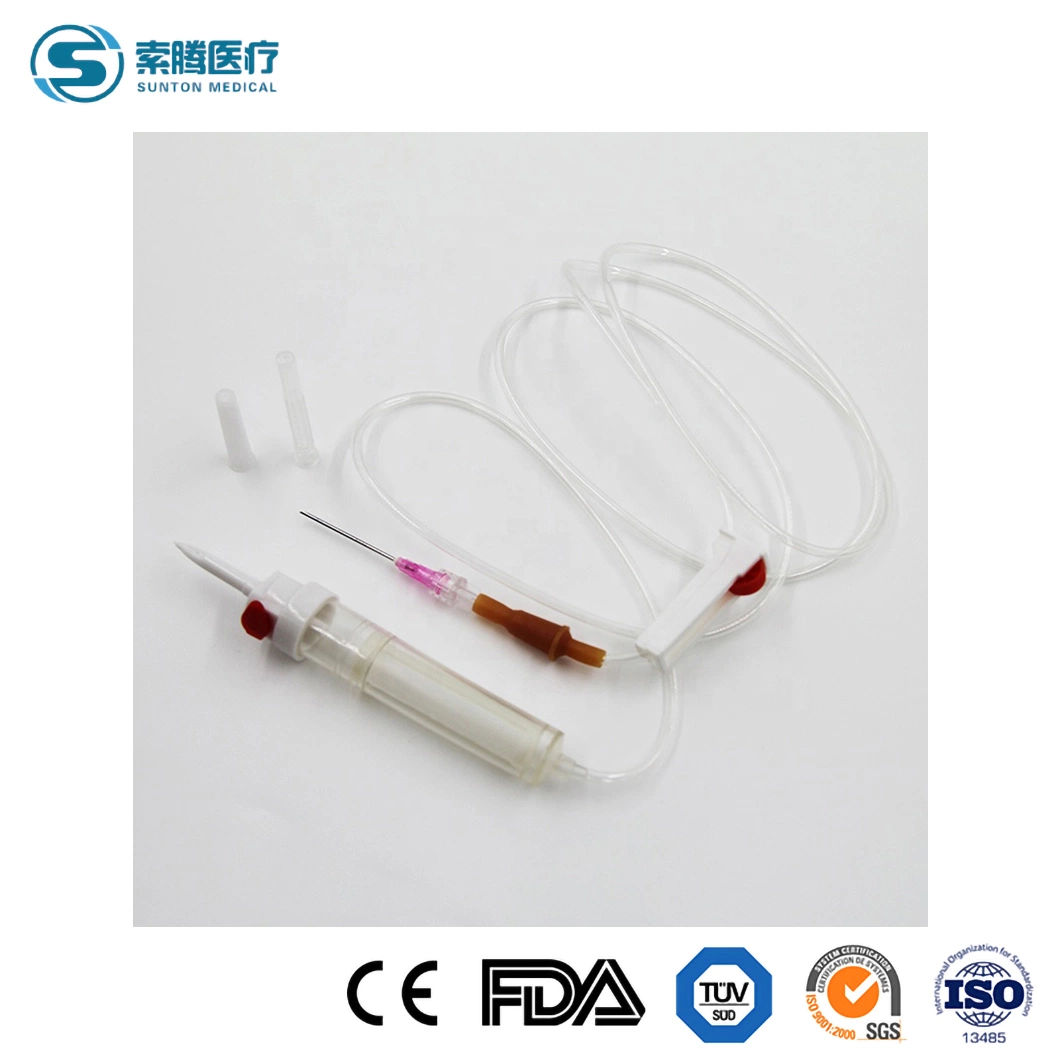 Sunton Blood Transfusion Set Prime China Blood Transfusion Set Factory Sangre venosa desechable recogida de muestras aguja aguja ultrafina transfusión de sangre Establecer