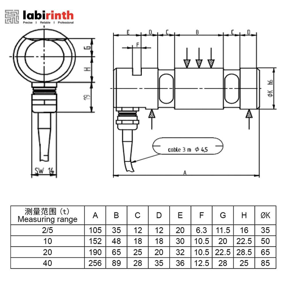 616 Load Pins 2ton to 40ton Shear Beam Load Cells Shackle Load Cell Bridge Load Cell